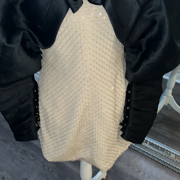 Nafsika Skourti Opera Mini Crystal Dress in Black & Cream Crystal - Picture 8 of 12